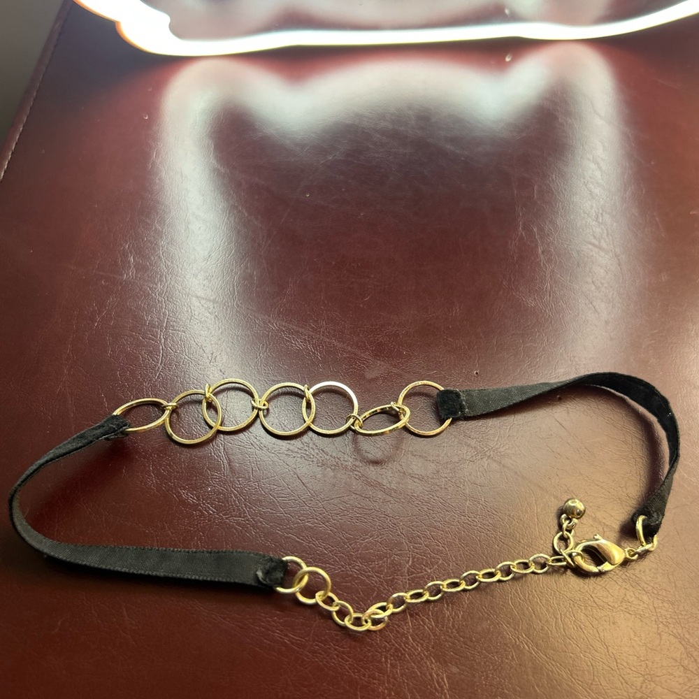 Gold and Black Chain Choker Necklace